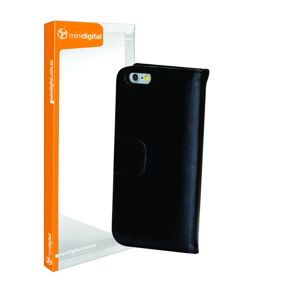 Leather wallet case for iPhone 6 and 6s black