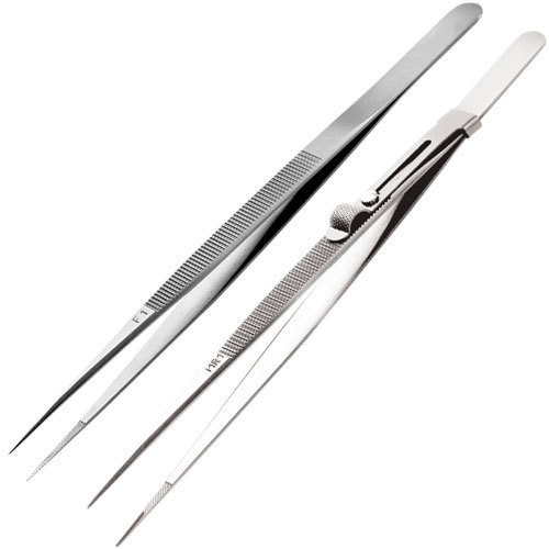 Steel micro fine tipped lock clamp tweezers