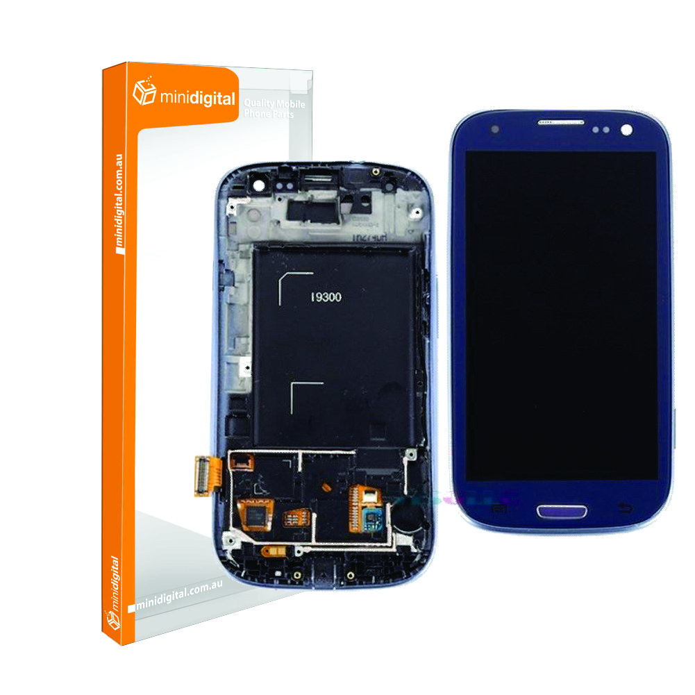 samsung galaxy s3 i9300 lcd digitizer blue with frame