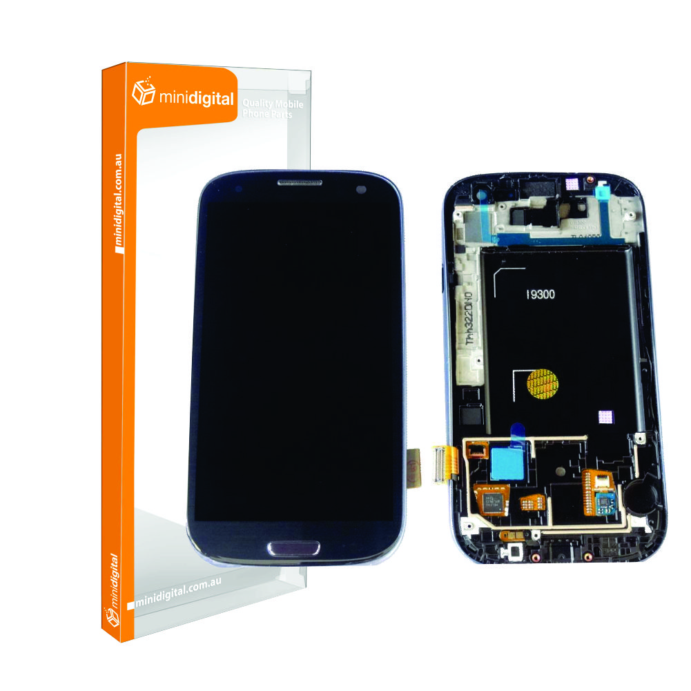 Samsung Galaxy S3 i9300 LCD Digitizer Blue w/ Frame