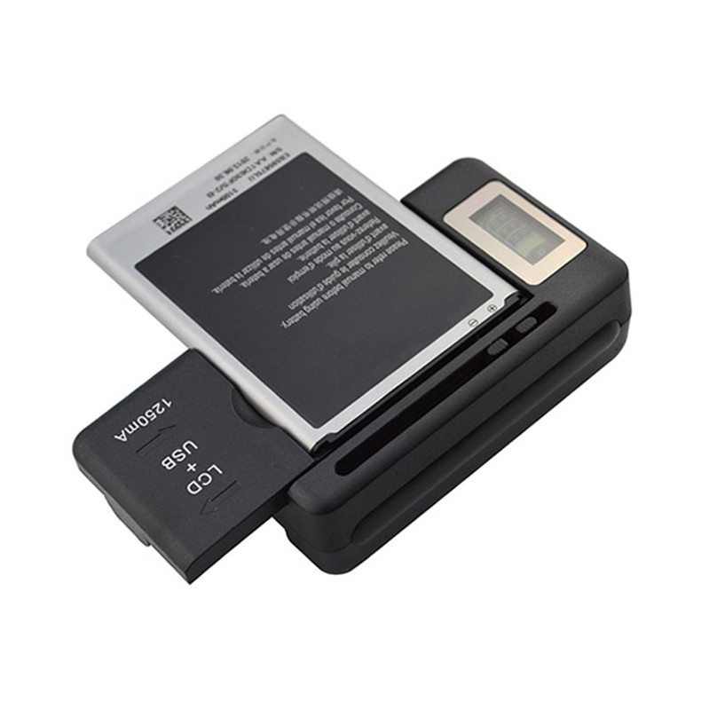 Universal battery charger with lcd