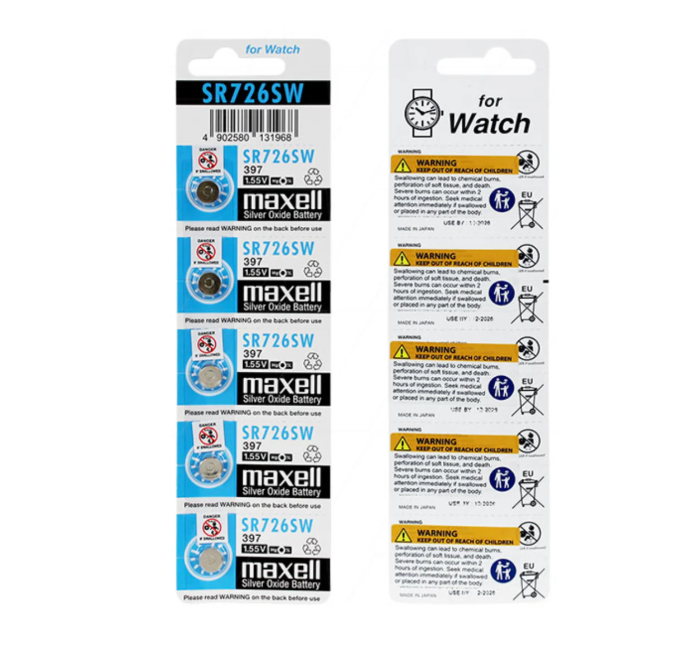 1x SR726SW 397 396 1.55V SILVER OXIDE BATTERY MADE IN JAPAN MAXELL