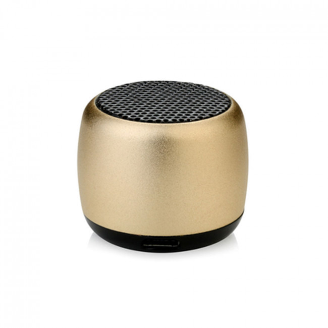 Micro bluetooth 4.1 speaker blue coin size gold